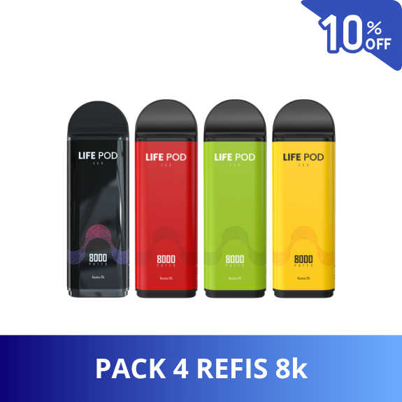 Refil Life Pod Eco – Pack 4 Refis – 8.000 Puffs