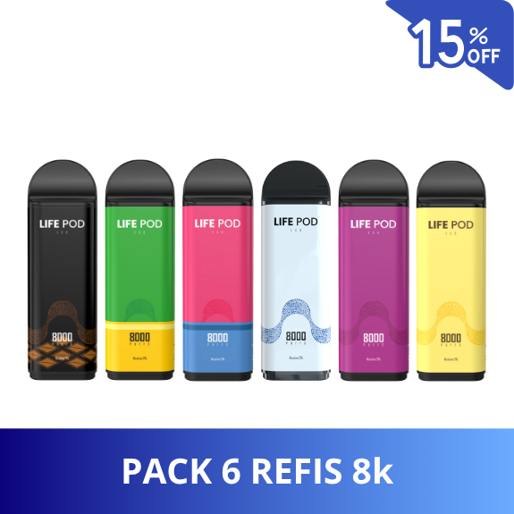 Refil Life Pod Eco – Pack 6 Refis – 8.000 Puffs